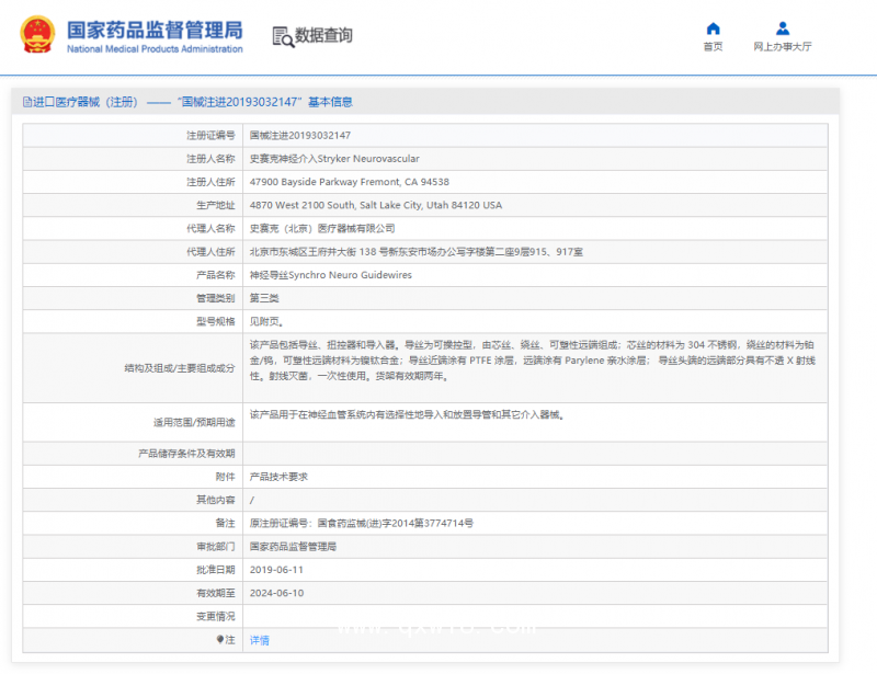 史赛克 神经J介入导丝Synchro 1301 1331