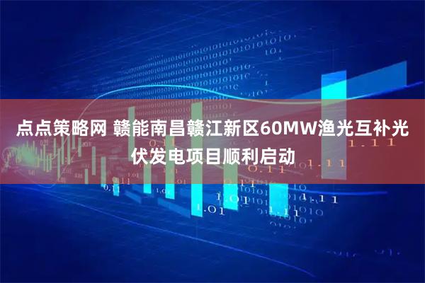 点点策略网 赣能南昌赣江新区60MW渔光互补光伏发电项目顺利启动