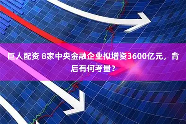 巨人配资 8家中央金融企业拟增资3600亿元，背后有何考量？